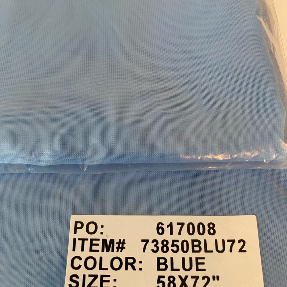 Sheer drapes curtains Light blue pocket rod 2 panel set New in Package 58x72